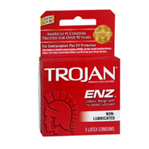 Trojan, Condoms Non-Lubricated Latex, 3 each Trojan
