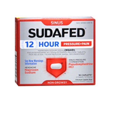 Sudafed Pe, Sinus Pressure + Pain Caplets, 16 tabs Sudafed Pe