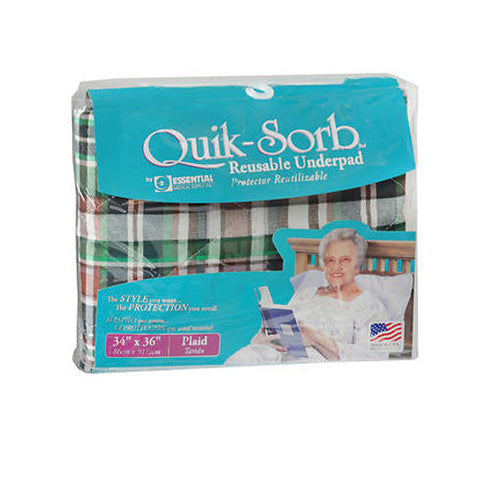 Essential Health Products, Essential Medical Supply Quik Sorb Underpad 34X36 Plaid, 1 each Essential Health Products