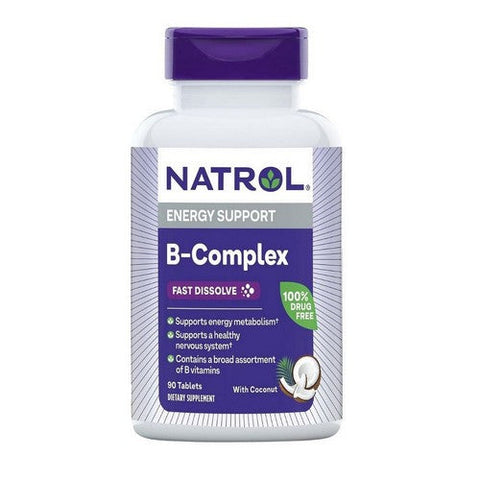 Natrol, B-Complex Fast Dissolve Coconut Natural Flavor, 90 TABS Natrol