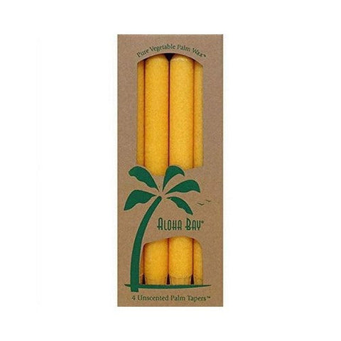 Aloha Bay, Palm 9 Inch Tapers Unscented Candles Honey Gold, 4 Count Aloha Bay
