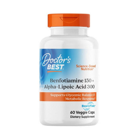 Doctors Best, Benfotiamine 150 + Alpha-Lipoic Acid 300, 60 Veggie Caps Doctors Best