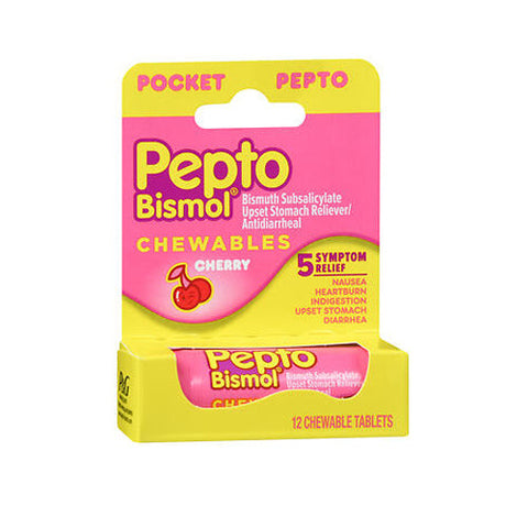 Pepto-Bismol, To Go Chewable Cherry, 12 Tablets Pepto-Bismol
