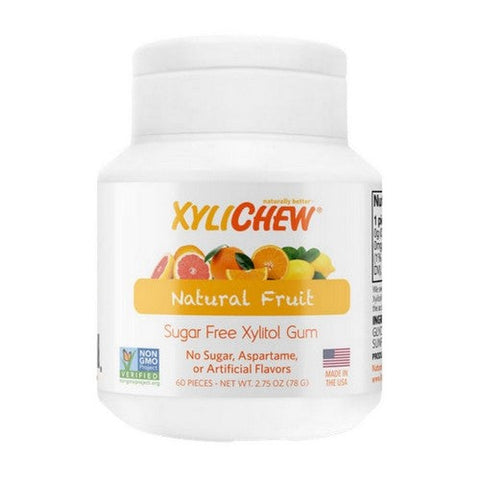 Xylichew, Xylitol Chewing Gum Natural Fruit, 60 Ct