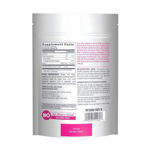 Neocell Laboratories, Biotin Beauty Soft Chews Acai Berry, 10000 Mcg, 30 Count Neocell Laboratories