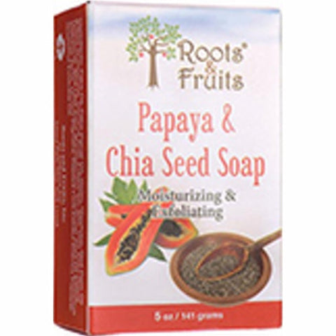 Bio Nutrition Inc, Roots & Fruits Bar Soap, Papaya & Chia Seed 5 Oz Bio Nutrition Inc