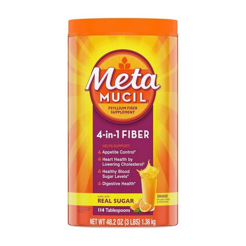 Procter & Gamble, Metamucil MultiHealth Fiber Powder Orange, Smooth Orange 48.2 oz Metamucil
