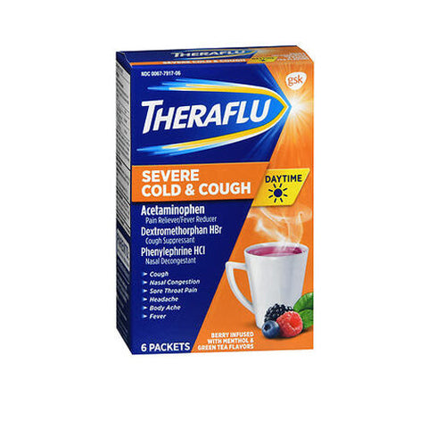 Novartis Consm Hlth Inc, Theraflu Daytime Severe Cold & Cough Packets, 6 Each Theraflu