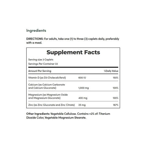 Nature's Bounty, Calcium Magnesium Zinc, 100 Caplets Nature's Bounty