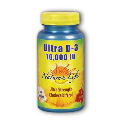 Nature's Life, Ultra D-3, 10,000 IU, 100 Softgels Nature's Life