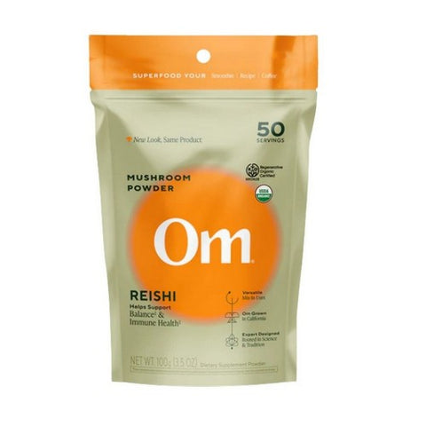 Om Mushrooms, Organic Mushroom Nutrition Supplement Powder Reishi, 3.5 Oz Om Mushrooms