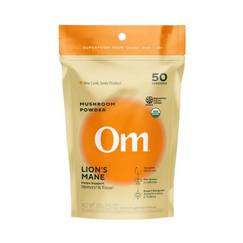 Om Mushrooms, Organic Mushroom Nutrition Supplement Powder Lions Mane, 3.57 Oz