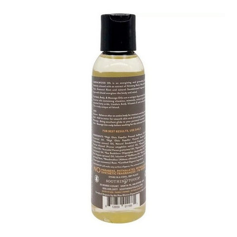 Soothing Touch, Ayurveda Bath Body And Massage Oil Sandalwood, 4 Oz Soothing Touch