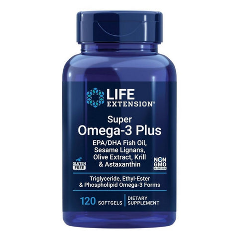 Life Extension, Super Omega 3 Plus EPA/DHA Fish Oil Krill And Astaxanthin, 120 Soft Gels Life Extension