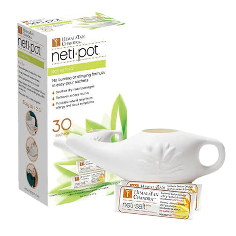 Himalayan Institute, Eco Neti Pot with 30 Neti Salt sachets, 7 oz Himalayan Institute
