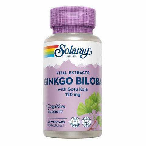 Solaray, Ginkgo Biloba Leaf Extract, 120 mg, 60 Caps Solaray