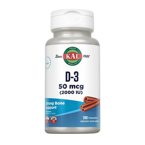 Kal, D-3 Chewable, 2,000 IU, 200 Chews Kal