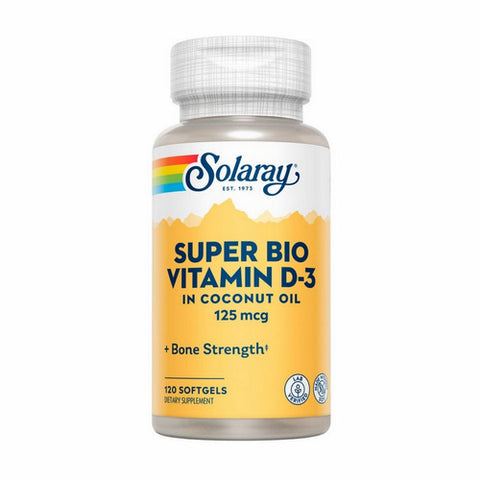 Solaray, Super Bio Vitamin D-3, 125 Mcg, 120 Softgels Solaray
