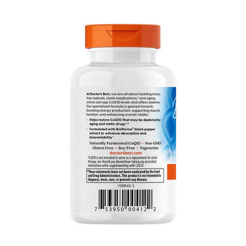 Doctors Best, High Absorption COQ10 with Bioperine, 200 mg, 60 Veggie Softgels Doctors Best