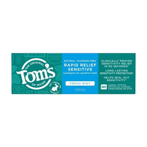 Tom's Of Maine, Rapid Relief Sensitive Natural Toothpaste Fresh Mint, 4 OZ