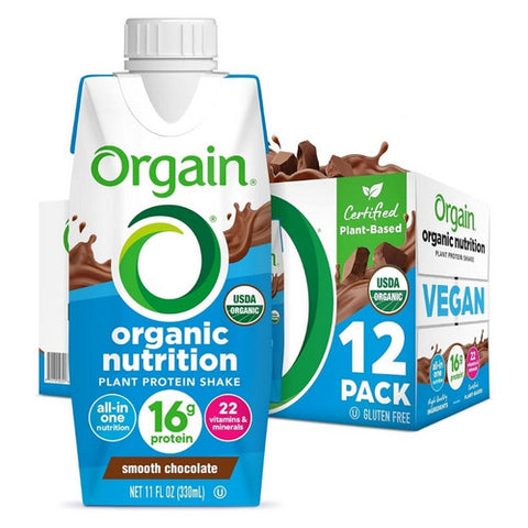 Orgain, Vegan Nutritional Shake Smooth Chocolate, 11 Oz(Case Of 12) Orgain