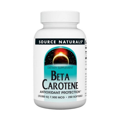 Source Naturals, Beta Carotene, 25000 IU, 250 Softgel Source Naturals