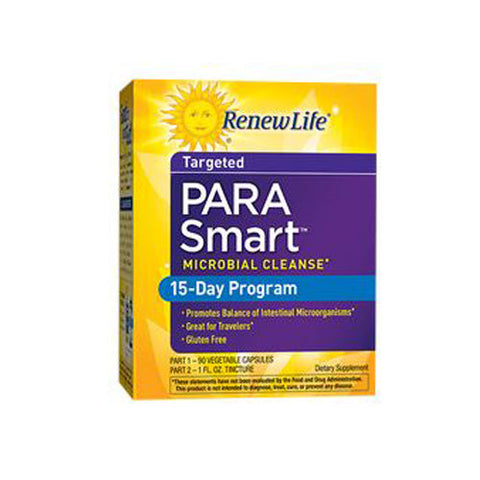 Renew Life, ParaSmart Cleansing 15-Day Program, 2-PT KIT/ 90 Capsules & Tincture Renew Life