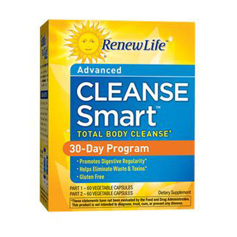 Renew Life, Cleanse Smart Total Body Cleanse 30-Day Program, 120 Vegetarian Capsules Renew Life