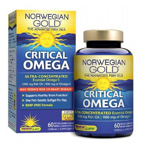 Norwegian Gold Critical Omega 60 Fish Softgels by Renew Life