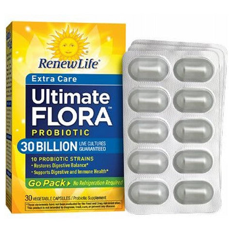 Renew Life, Ultimate Flora Extra Care Go Pack 30 Billion, 30 Capsules Renew Life