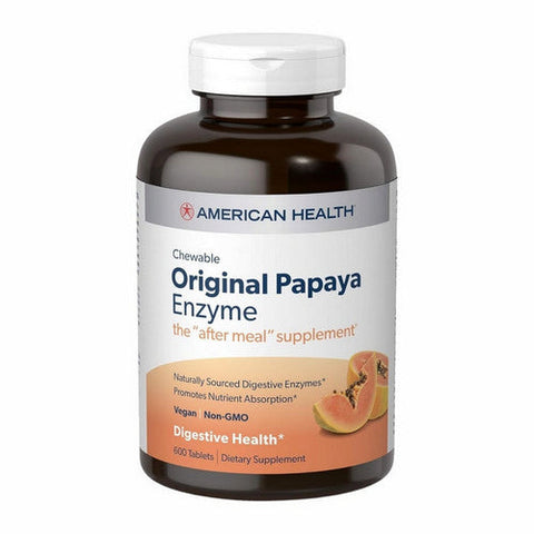 American Health, Original Chewable Papaya Enzyme, 600 Tabs American Health