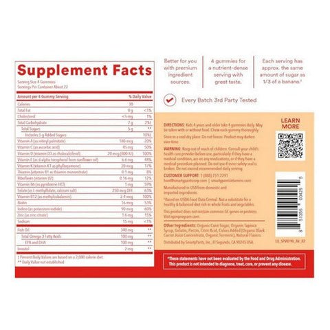 SmartyPants, Kid'S Plus Multi And Omegas Gummy Vitamin, 90 Count