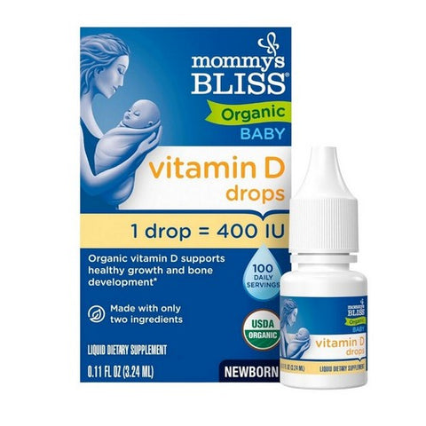 Mommys bliss, Baby Vitamin D Organic Drops Newborn Plus, 400 IU, 0.11 Oz Mommys bliss