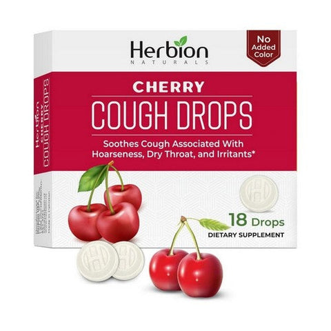 Herbion Naturals, All Natural Cough Drops Cherry, 18 Drops Herbion Naturals