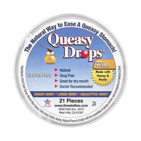 Three Lollies, Queasy Drops Plus Assorted Honey, 21 Pieces Three Lollies