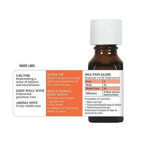 Aura Cacia, Essential Oil Carrot Seed, (daucus carota) 0.5 Fl Oz Aura Cacia
