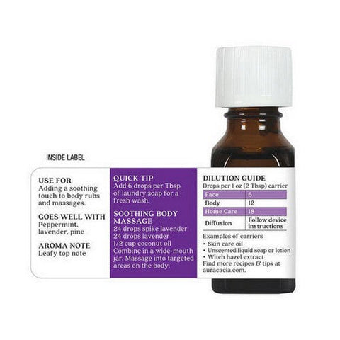 Aura Cacia, Essential Oil Lavender, Spike, (lavandula latifolia) 0.5 Fl Oz Aura Cacia