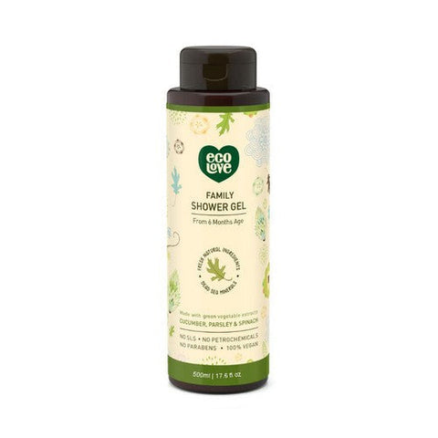 Eco Love, 100% Vegan Shower Gel, Cucumbers Parsley & Spinach 17.6 Oz