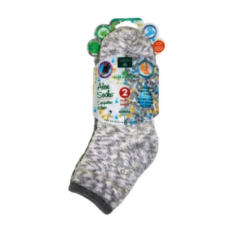 Earth Therapeutics, Aloe Moisture Aloe Socks Gray Plaid, 2 Pairs Earth Therapeutics