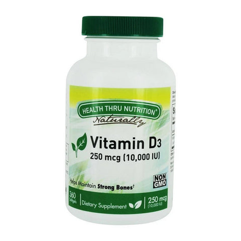 Health Thru Nutrition, Vitamin D3, 10000 IU, 360 Softgel Health Thru Nutrition