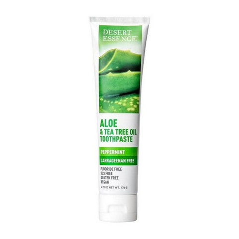 Desert Essence, Aloe & Tea Tree Oil Carrageenan Free Toothpaste, 6.25 Oz