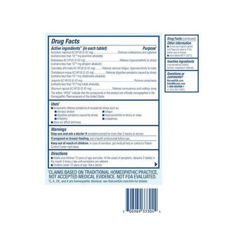 Boiron, StressCalm Tablets Stress Relief Reduces Nervous Tension Calms Mind And Body, 60 Tabs Boiron