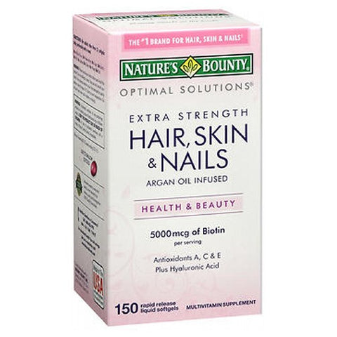 Nature's Bounty, Extra Strength Hair Skin And Nails, 5,000 Mcg, 150 Softgels Nature's Bounty