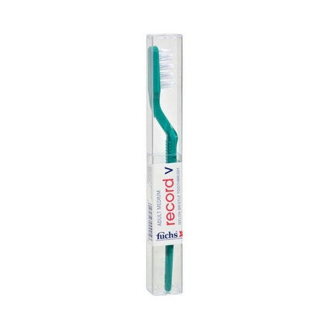 Fuchs Brushes, Record V Nylon Bristle Toothbrush For Adult Medium, Medium 1 EACH