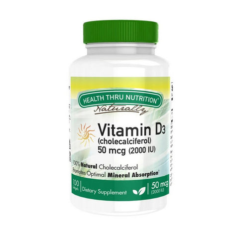Health Thru Nutrition, Vitamin D3, 2,000 IU, 100 Softgels Health Thru Nutrition