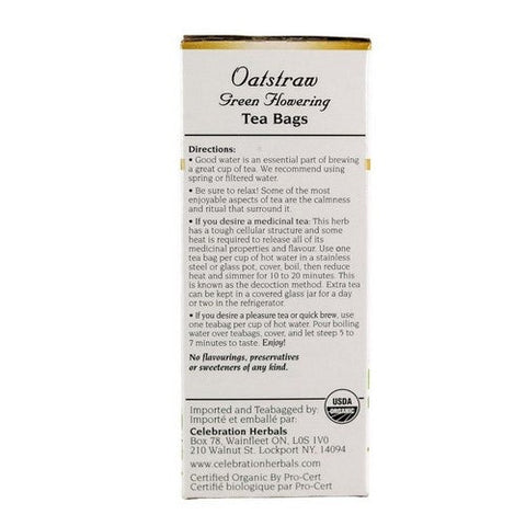 Celebration Herbals, Organic Oatstraw Green Flowering Tea, 24 Bags Celebration Herbals