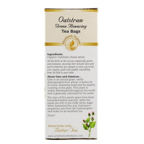 Celebration Herbals, Organic Oatstraw Green Flowering Tea, 24 Bags Celebration Herbals