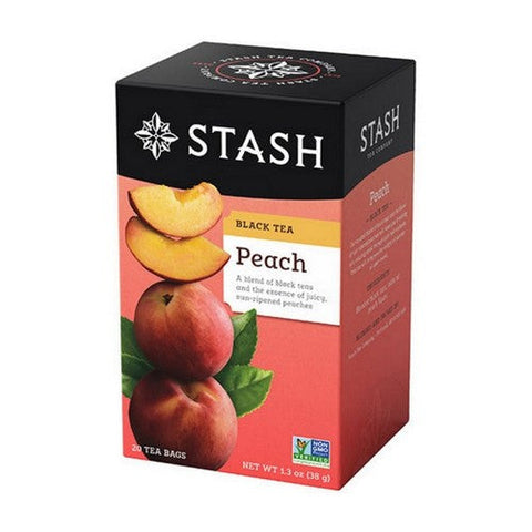 Stash Tea, Black Tea Peach, 20 Count