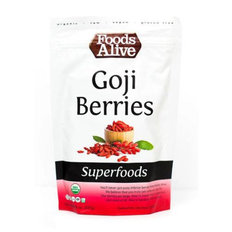 Foods Alive, Organic Goji Berries, 8 Oz Foods Alive
