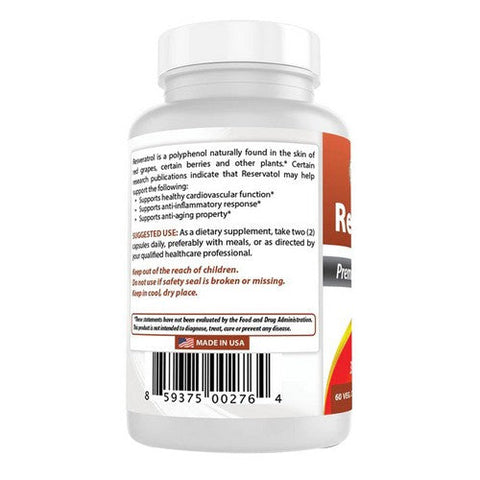 Best Naturals, Resveratrol, 500 mg, 60 Caps Best Naturals